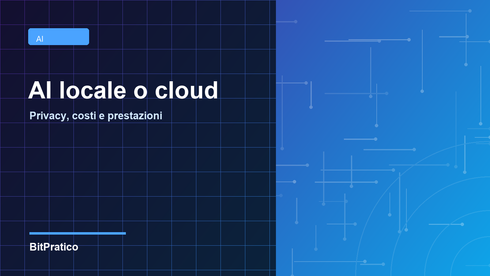 AI locale e AI cloud a confronto per privacy e costi